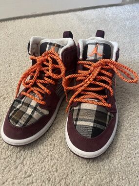 Kids plaid air Jordan’s